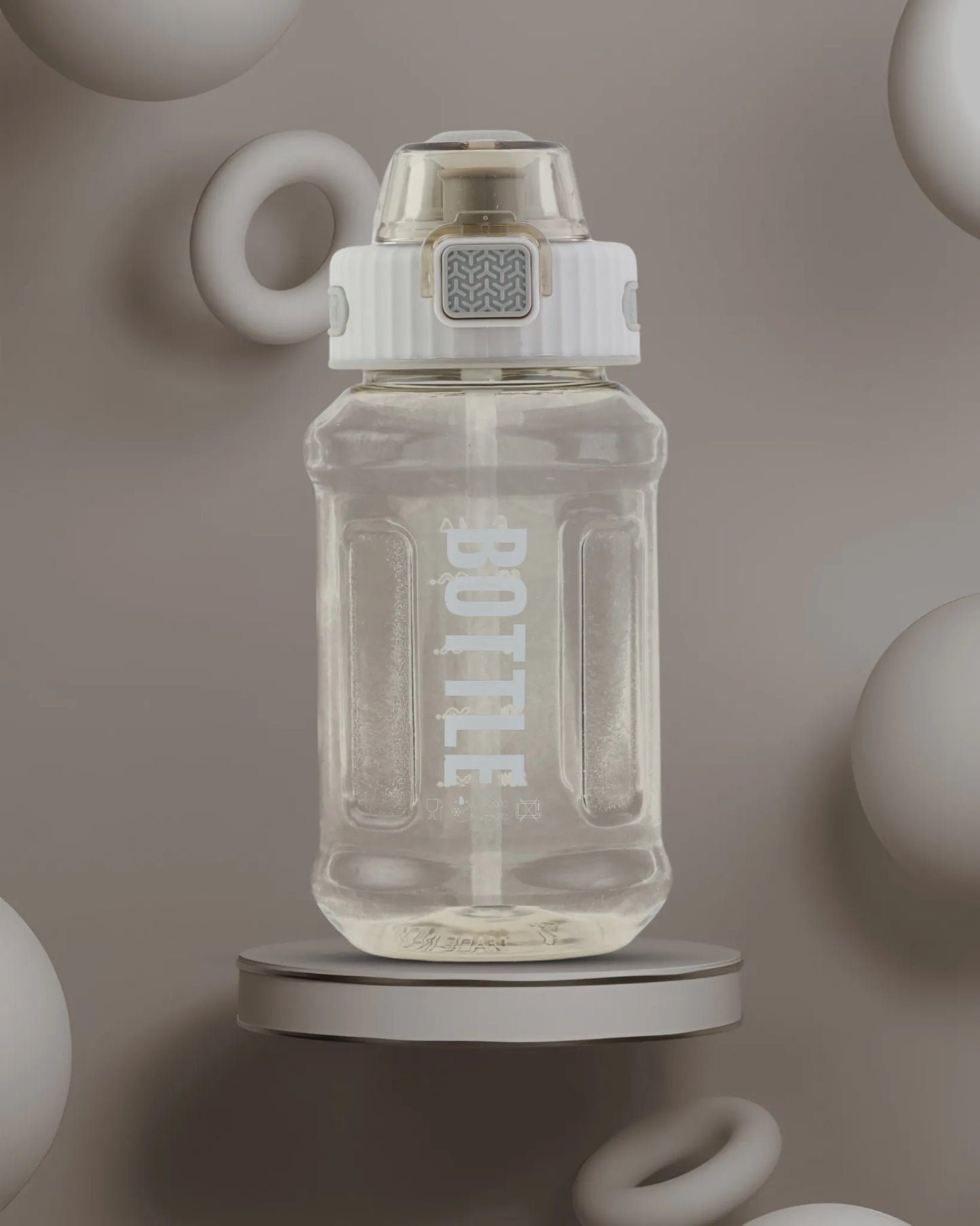 Kids Water Bottle with Straw Grey – 800ml – TUFULA