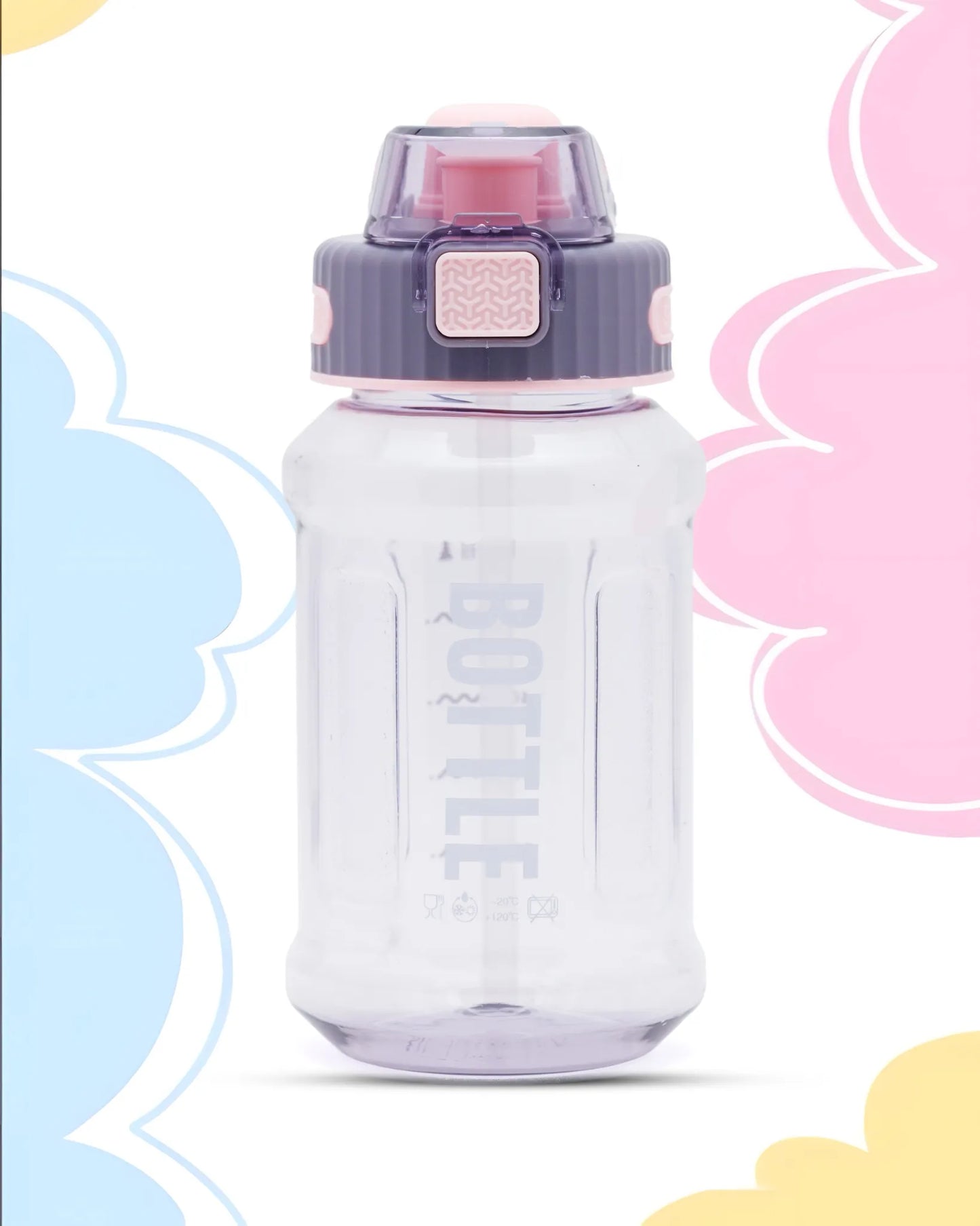 Kids Water Bottle with Straw Purple – 800ml – TUFULA