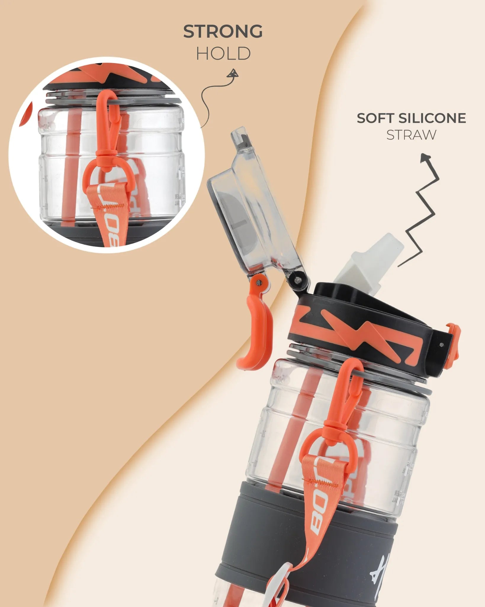 Hello Sport Bottle Black – 700ml – TUFULA