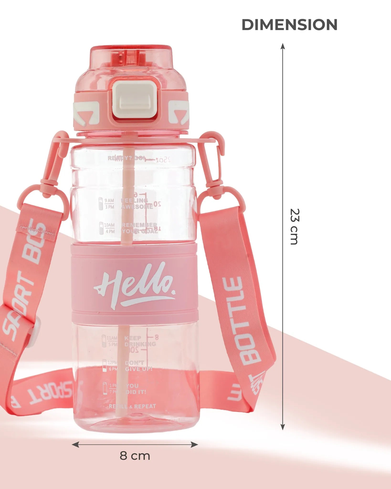 Hello Sport Bottle Peach – 700ml – TUFULA