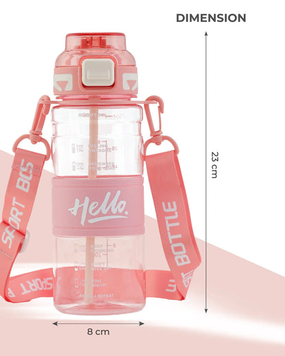 Hello Sport Bottle Peach – 700ml – TUFULA