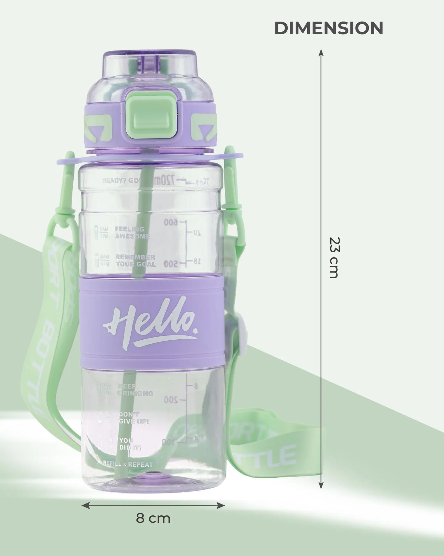 Hello Sport Bottle Purple – 700ml – TUFULA
