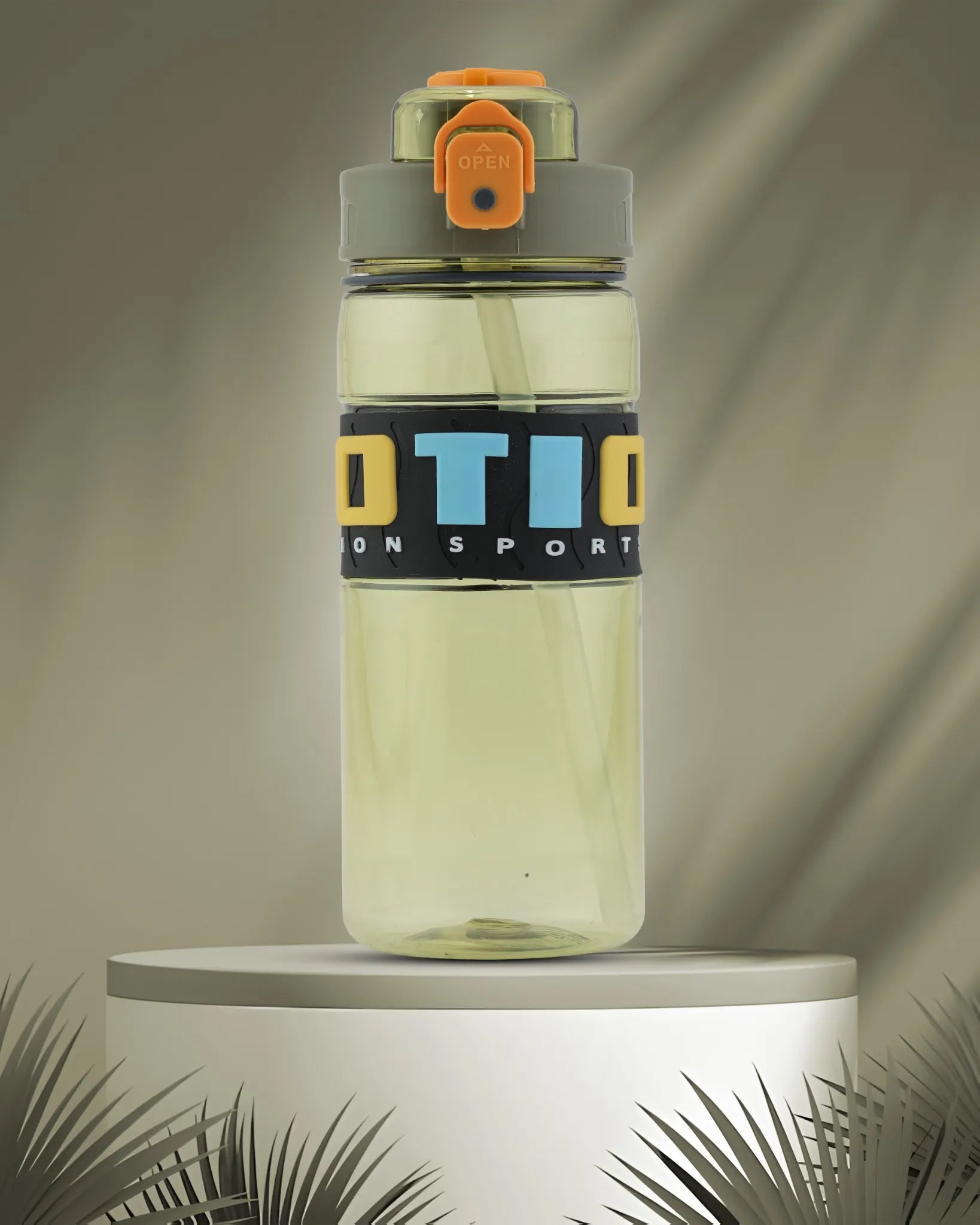Stylish Straw Sipper Bottle Orange – 1000ml – TUFULA