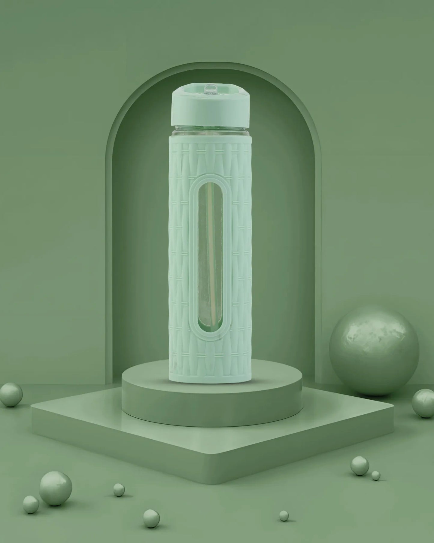 Glass-Style Hydration Bottle Green – 500ml – TUFULA