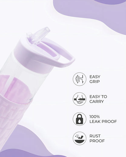 Glass-Style Hydration Bottle Peach – 500ml – TUFULA