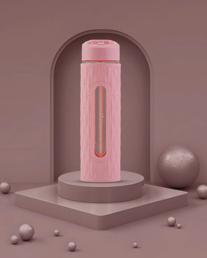 Glass-Style Hydration Bottle Pink – 500ml – TUFULA