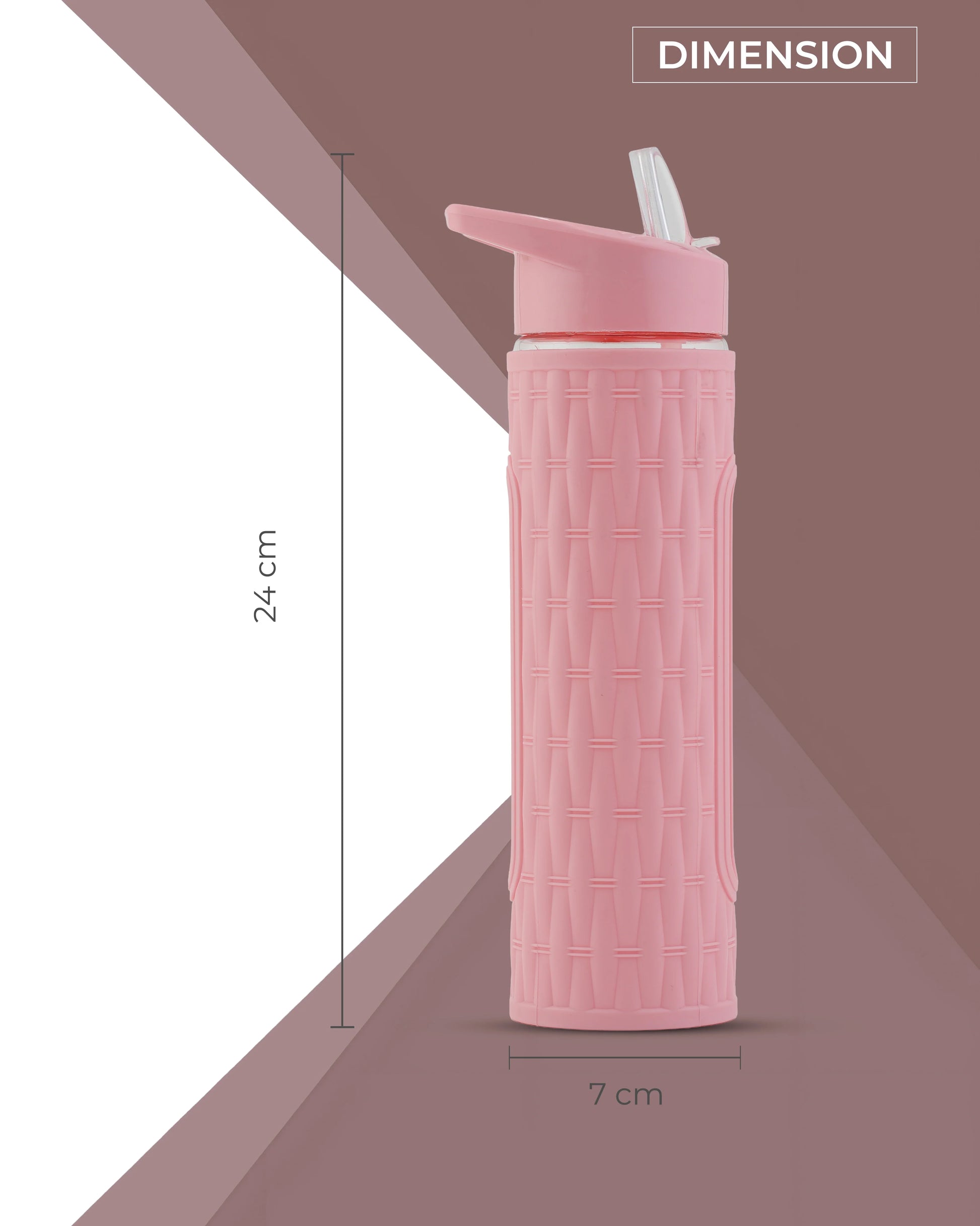 Glass-Style Hydration Bottle Pink – 500ml – TUFULA