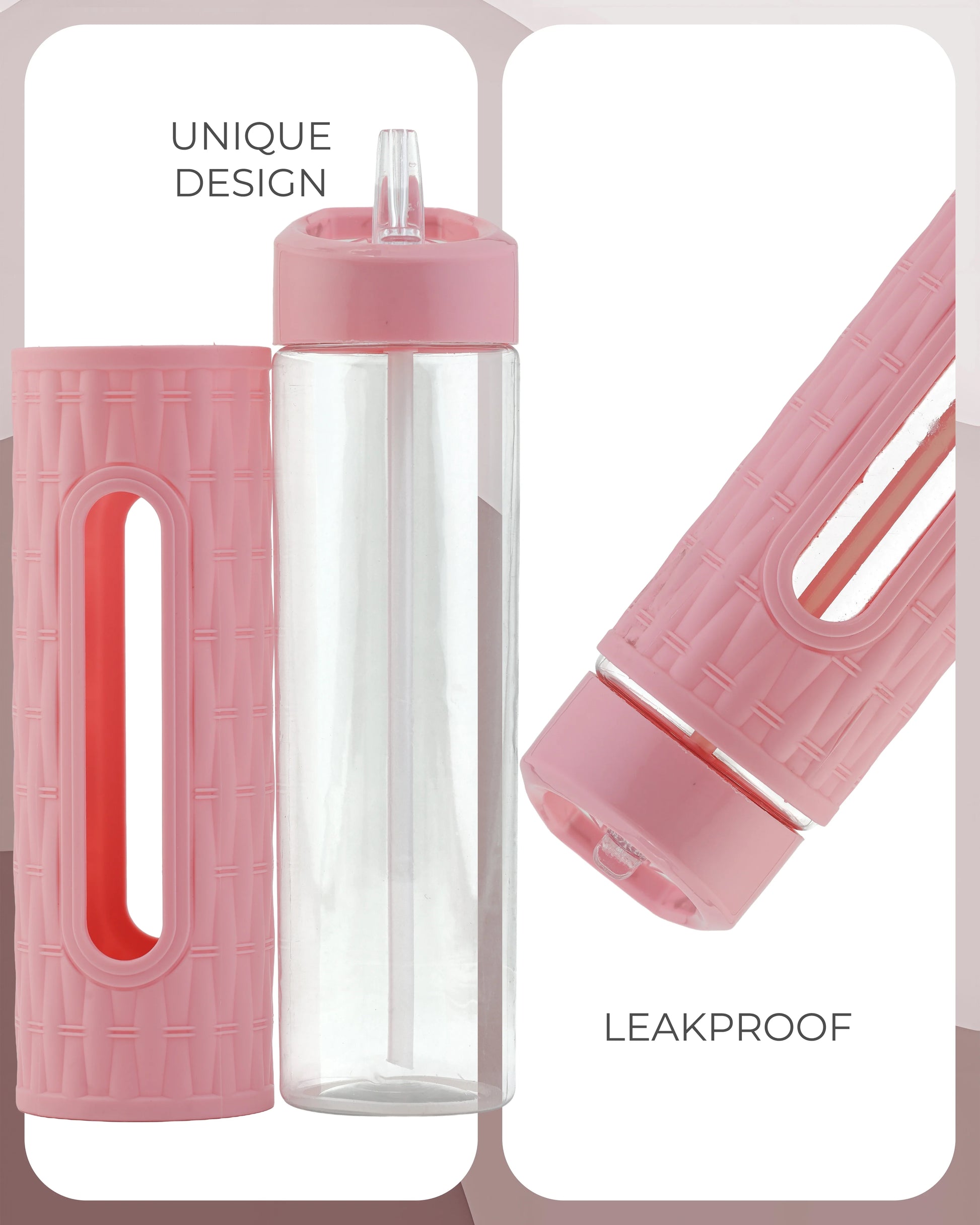 Glass-Style Hydration Bottle Pink – 500ml – TUFULA