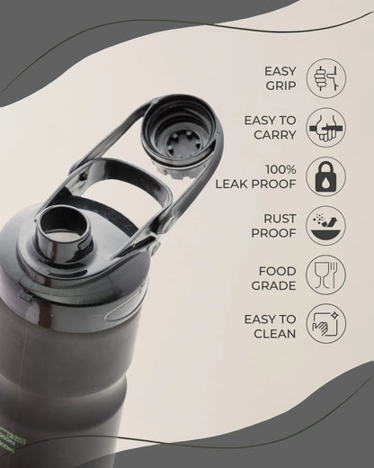 Sports Water Bottle Black – 950ml – TUFULA