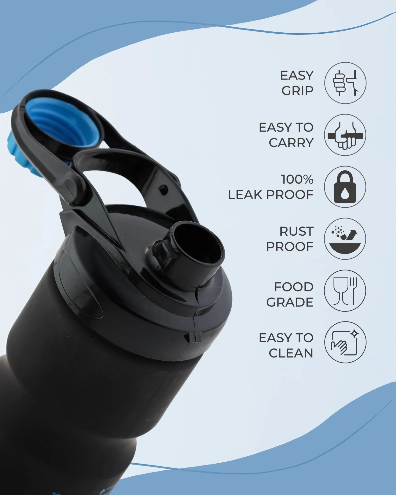 Sports Water Bottle Blue – 950ml – TUFULA
