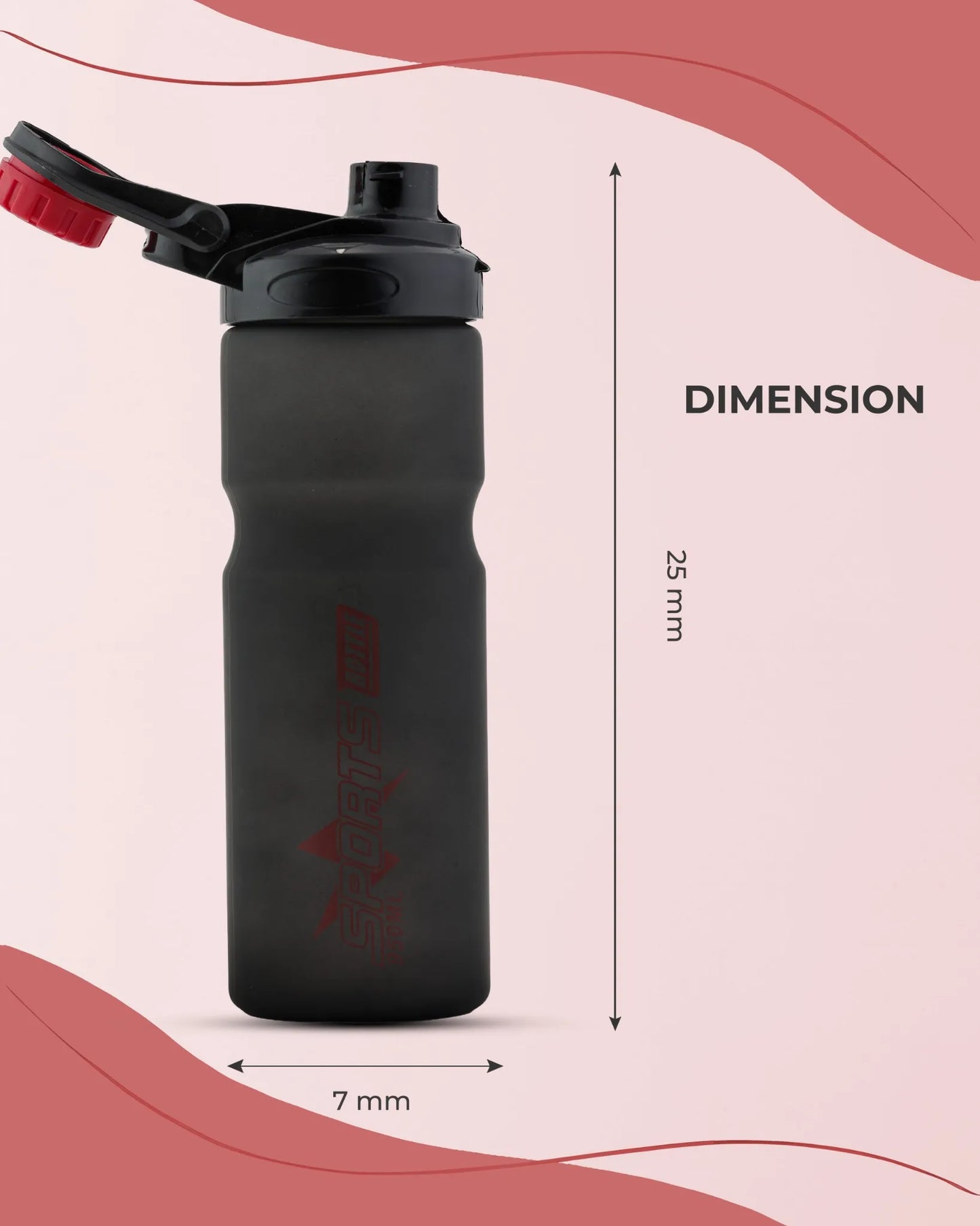 Sports Water Bottle Red – 950ml – TUFULA