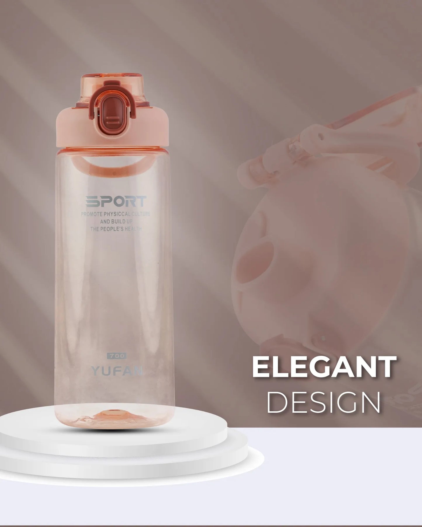 Sport Hydration Bottle Peach – 500ml – TUFULA