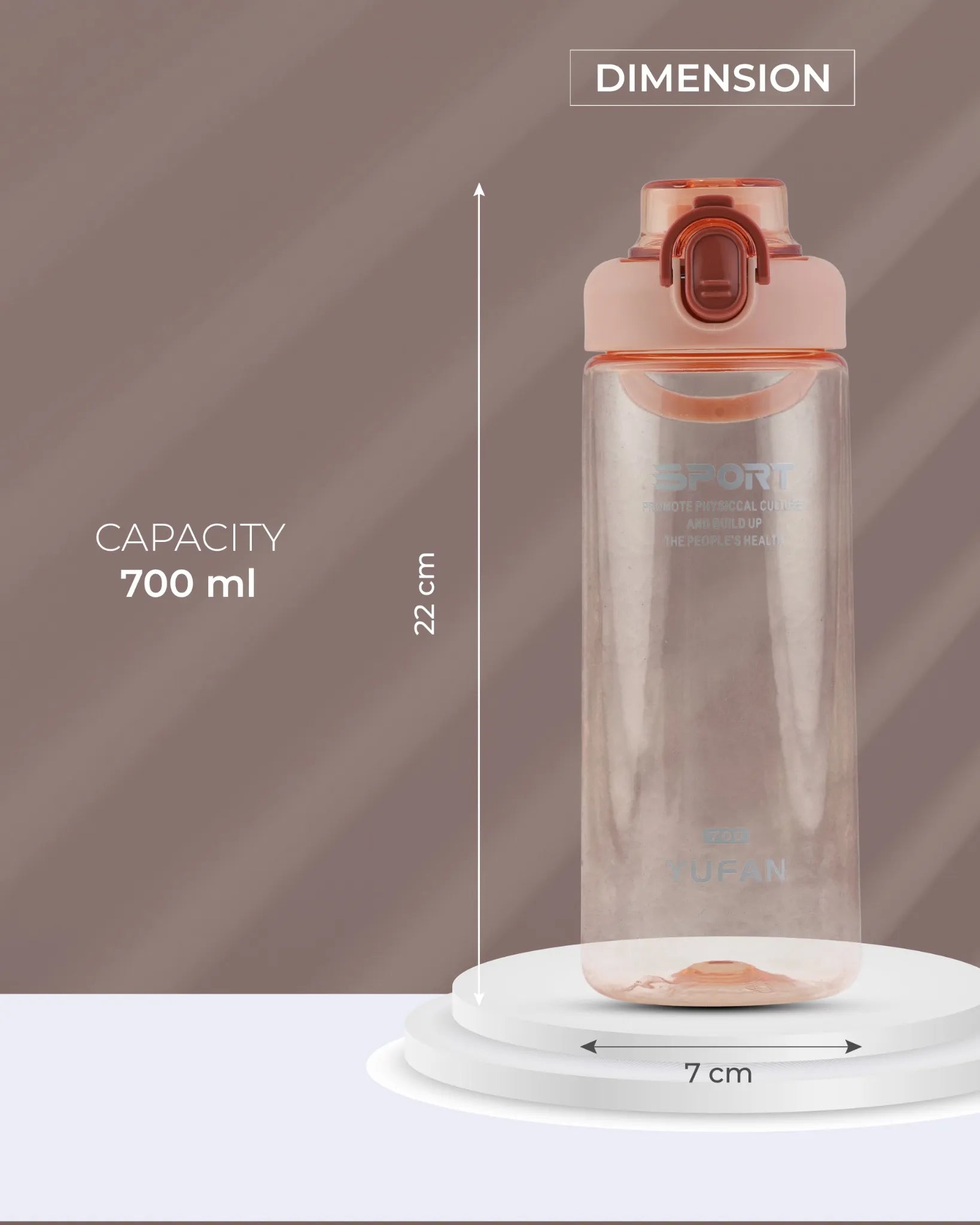 Sport Hydration Bottle Peach – 500ml – TUFULA