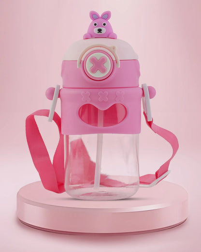 Toddler Sipper Bottle Pink – 500ml – Bear Straw Lid – TUFULA