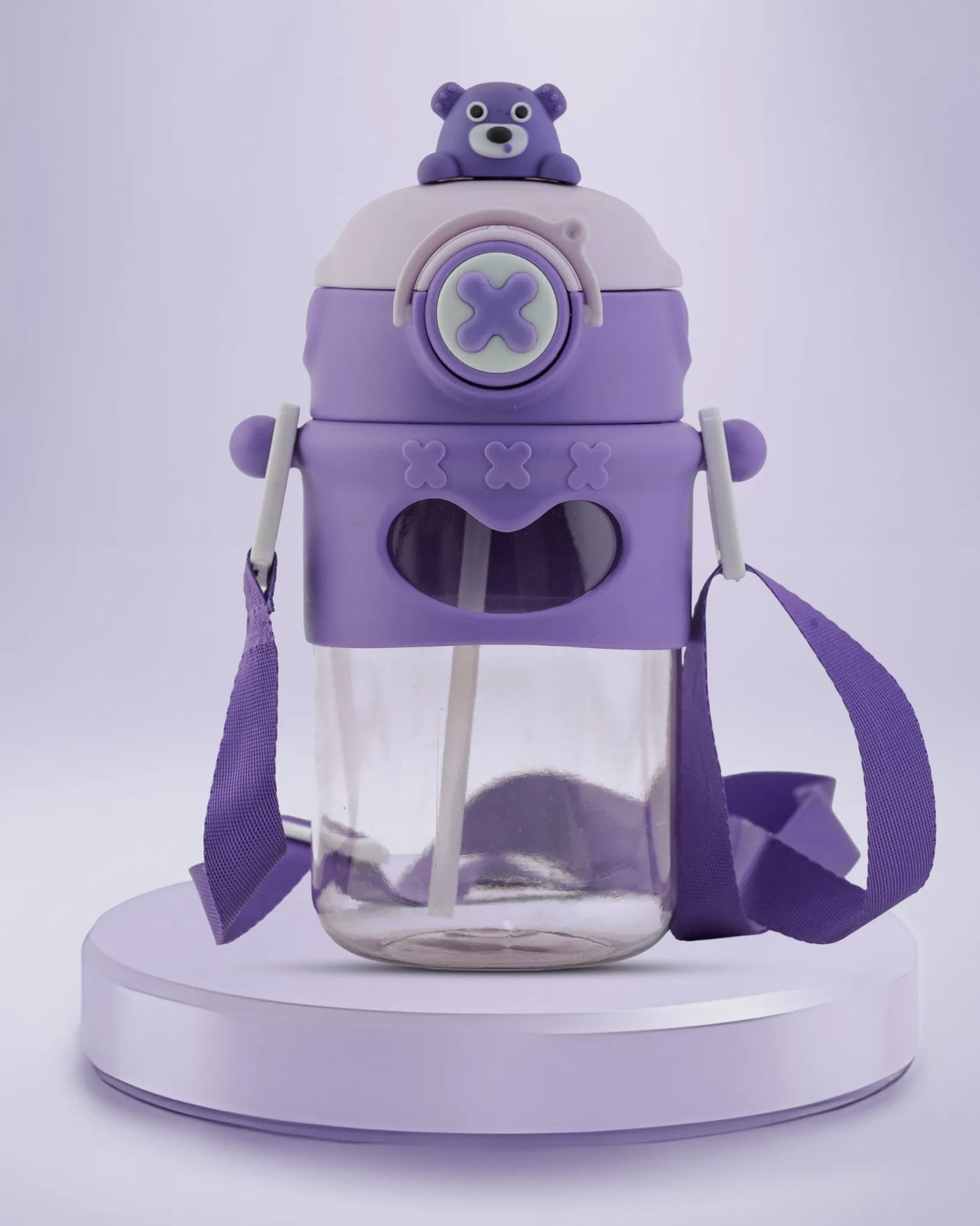 Toddler Sipper Bottle Purple – 500ml – Bear Straw Lid – TUFULA