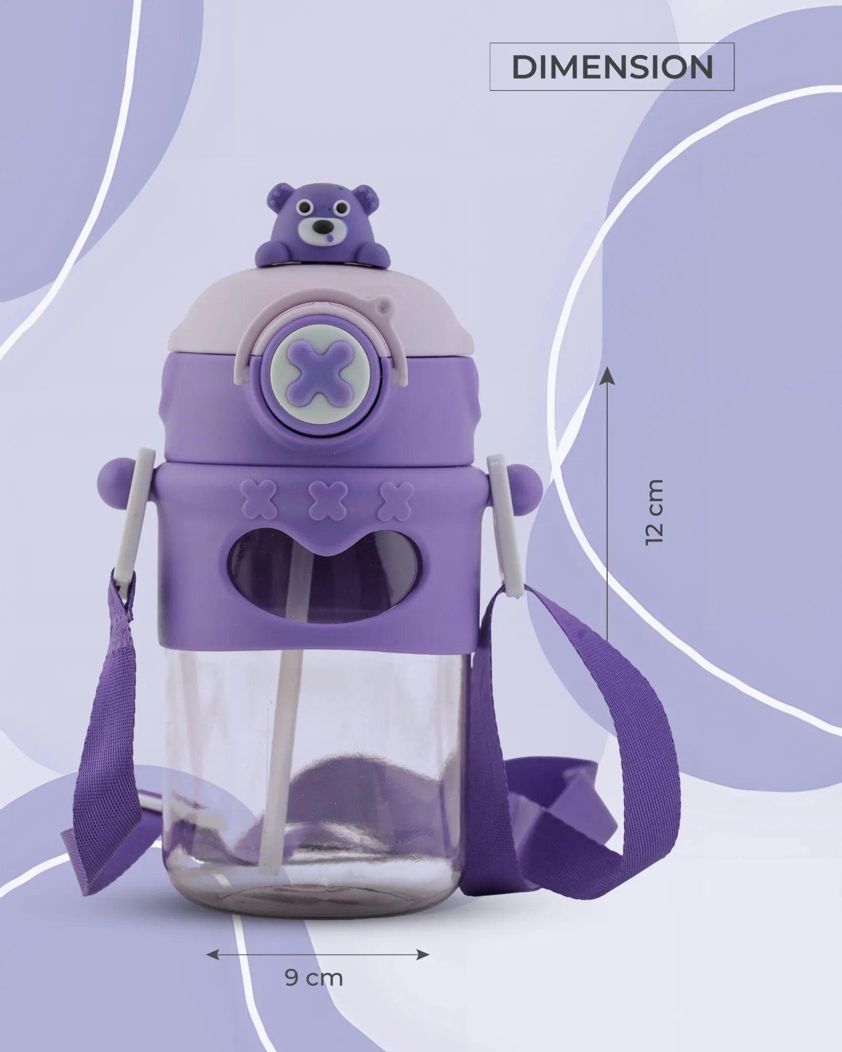 Toddler Sipper Bottle Purple – 500ml – Bear Straw Lid – TUFULA