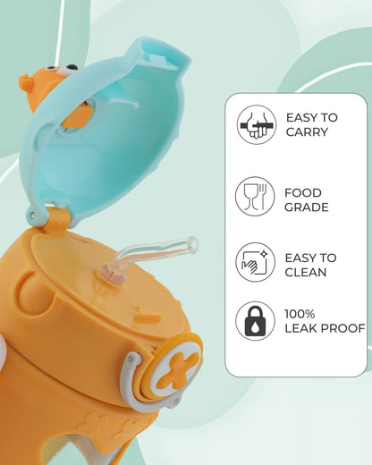 Toddler Sipper Bottle Skyblue – 500ml – Bear Straw Lid – TUFULA