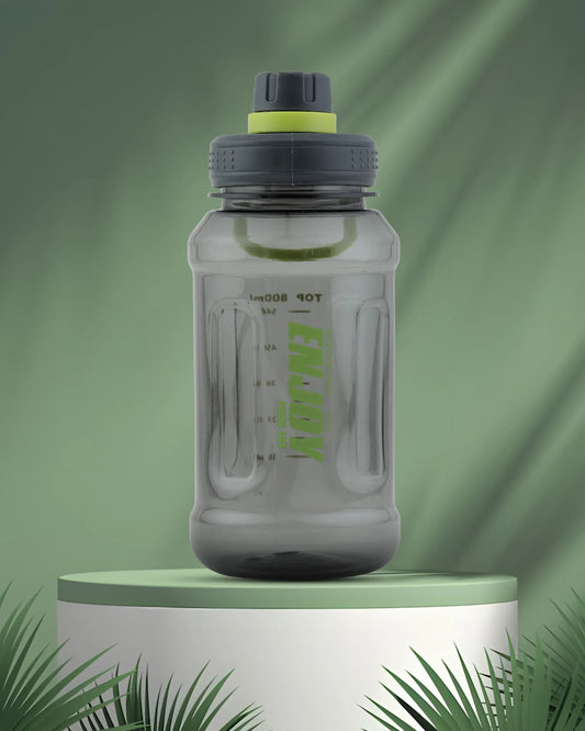 Transparent Motivational Water Bottle Green – 800ml – Quote Print – TUFULA