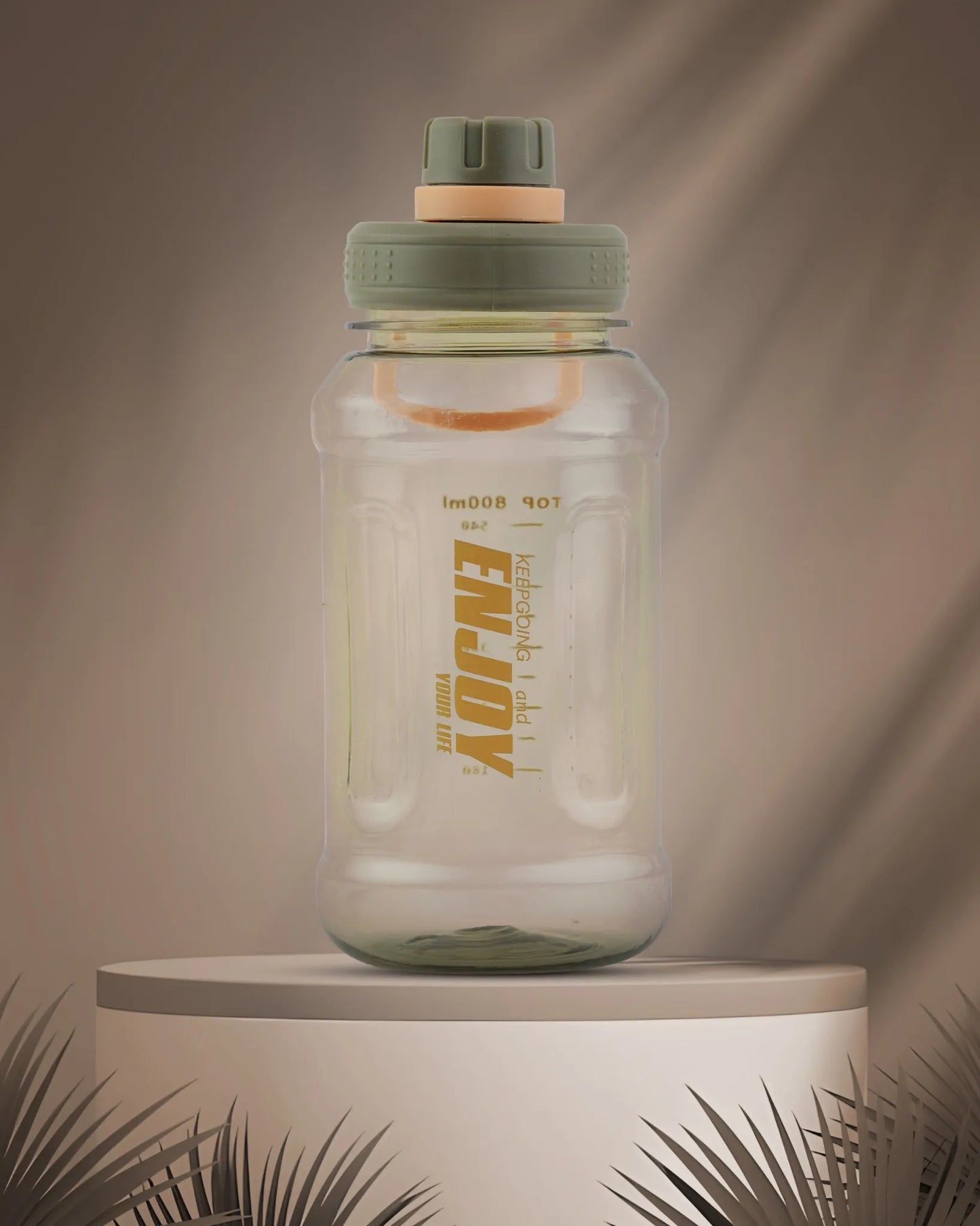 Transparent Motivational Water Bottle Grey – 800ml – Quote Print – TUFULA