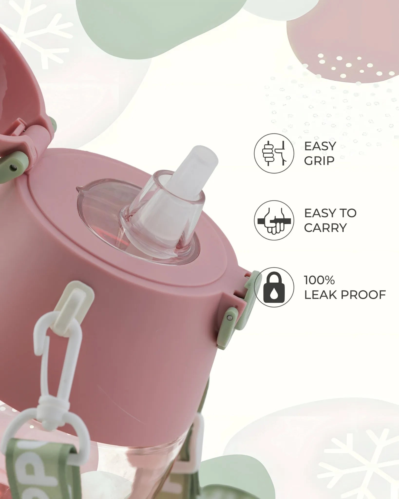 Happy Baby Sipper Bottle Peach – 700ml – Straw and Strap – TUFULA