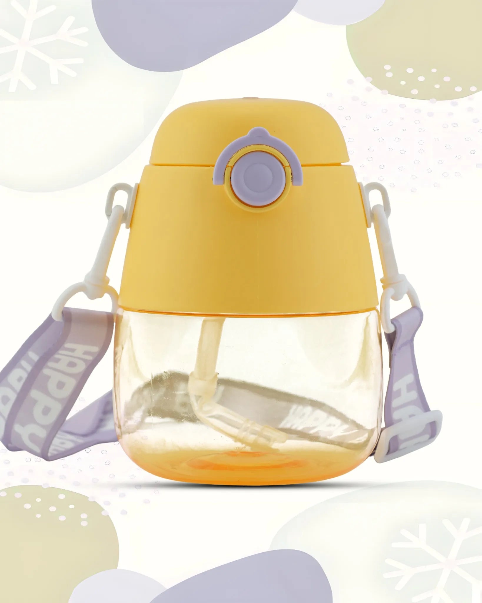 Happy Baby Sipper Bottle Yellow – 700ml – Straw and Strap – TUFULA