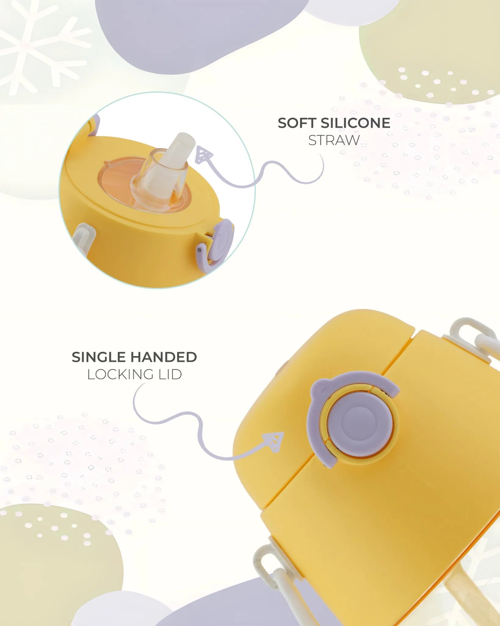 Happy Baby Sipper Bottle Yellow – 700ml – Straw and Strap – TUFULA