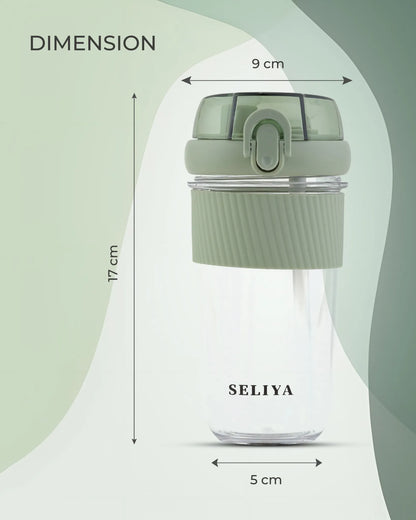 Seliya Travel Bottle Green – 450ml – Flip Lock Lid – TUFULA