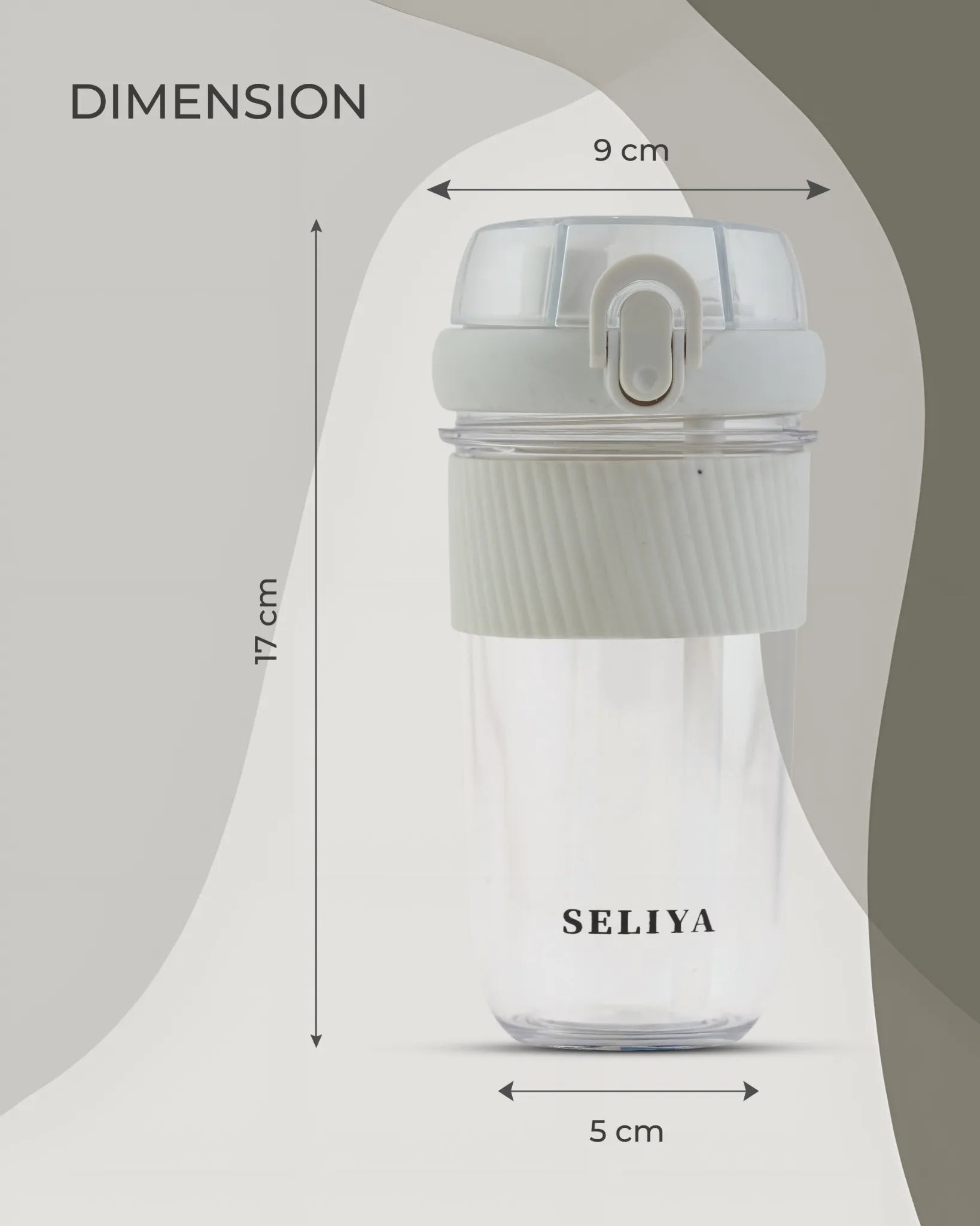 Seliya Travel Bottle Grey – 450ml – Textured Grip – TUFULA