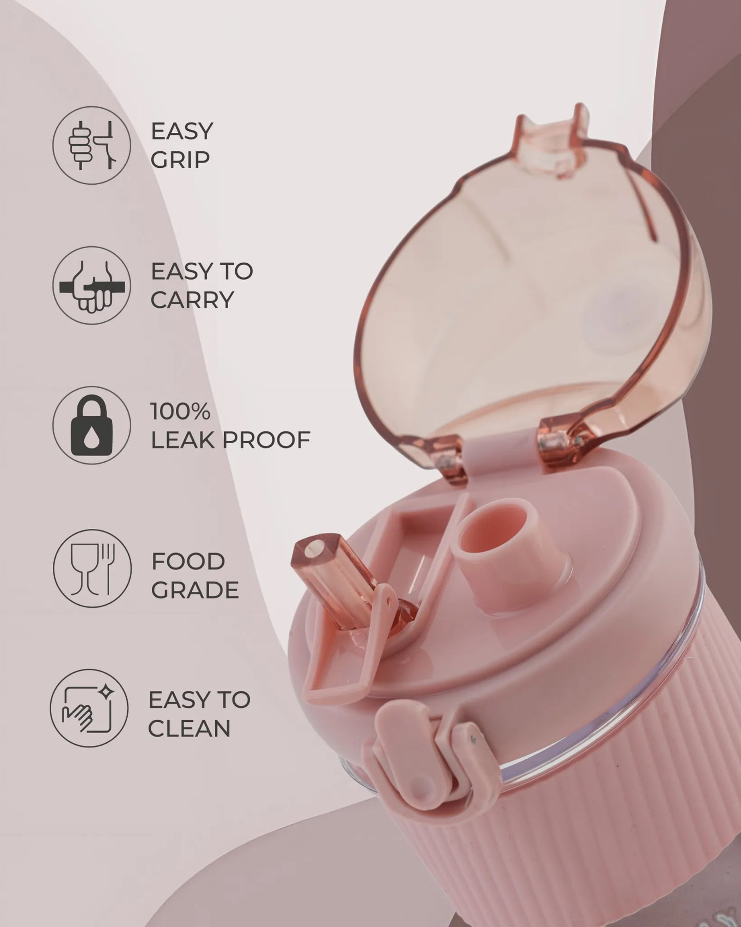 Seliya Travel Bottle Pink – 450ml – BPA-Free – TUFULA