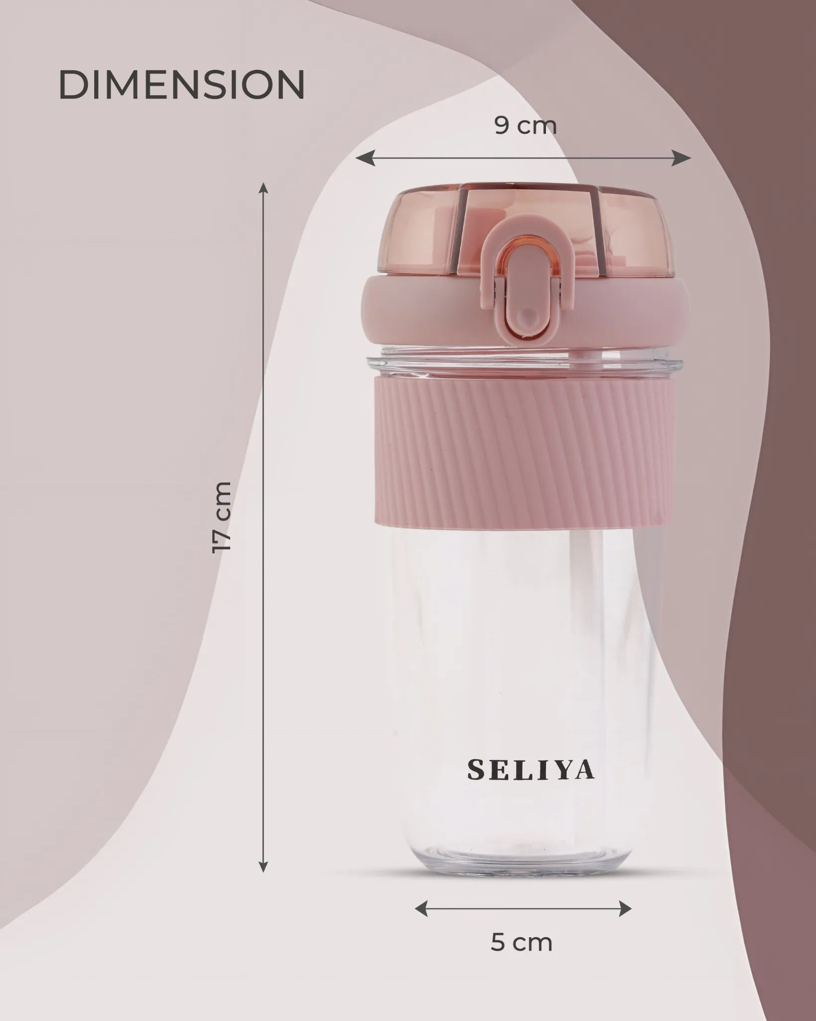 Seliya Travel Bottle Pink – 450ml – BPA-Free – TUFULA