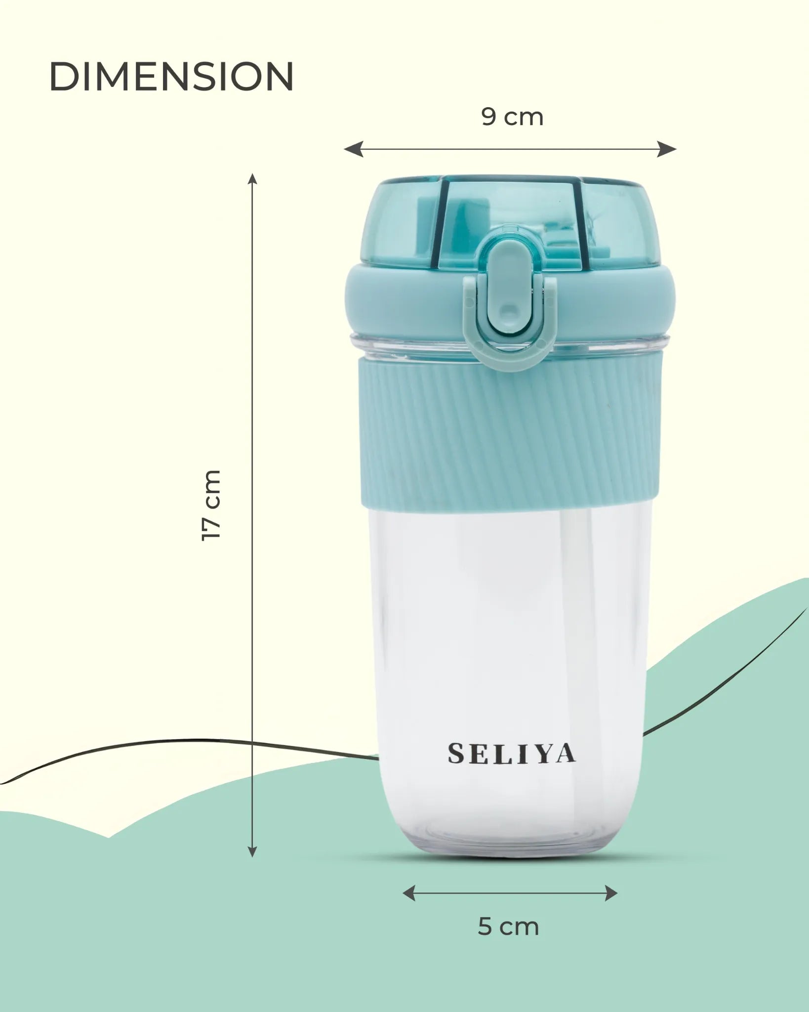 Seliya Travel Bottle Turquoise – 450ml – Compact and Stylish – TUFULA