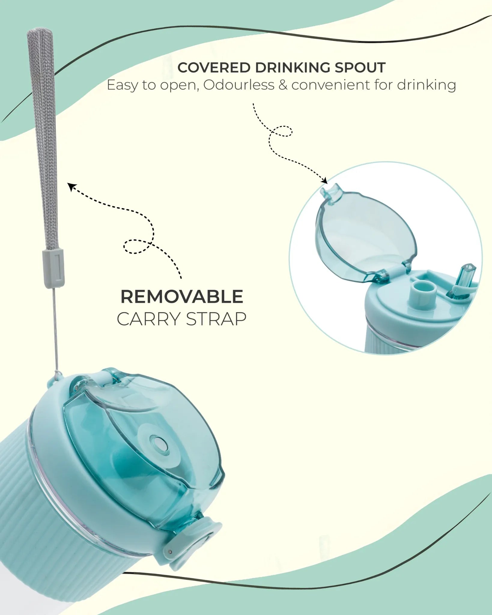 Seliya Travel Bottle Turquoise – 450ml – Compact and Stylish – TUFULA