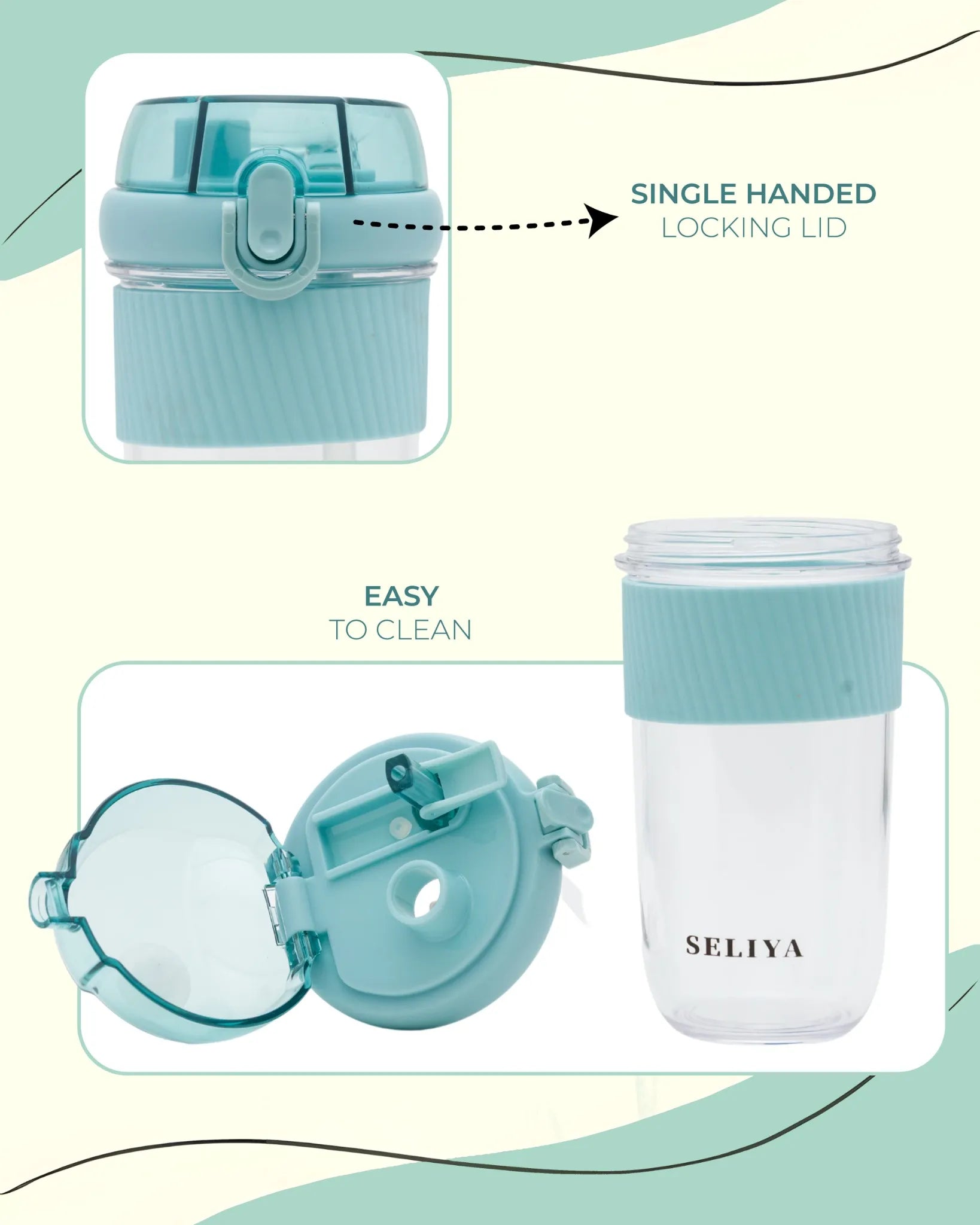 Seliya Travel Bottle Turquoise – 450ml – Compact and Stylish – TUFULA