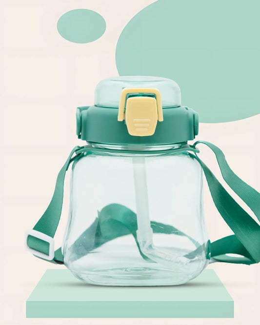 Sticker Water Bottle Green – 500ml – DIY Kids Bottle with Lock Lid – TUFULA