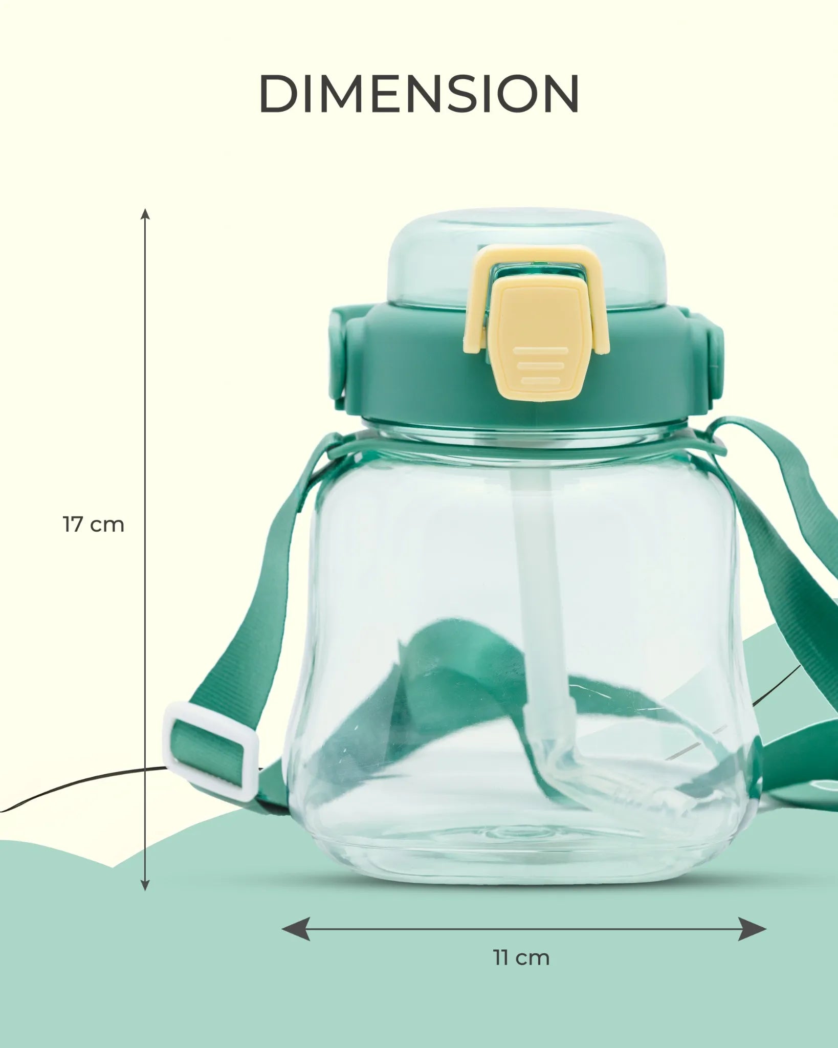 Sticker Water Bottle Green – 500ml – DIY Kids Bottle with Lock Lid – TUFULA