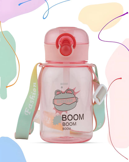 Smart Printed Water Bottle Pink – 500ml – BPA-Free Kids Bottle – TUFULA