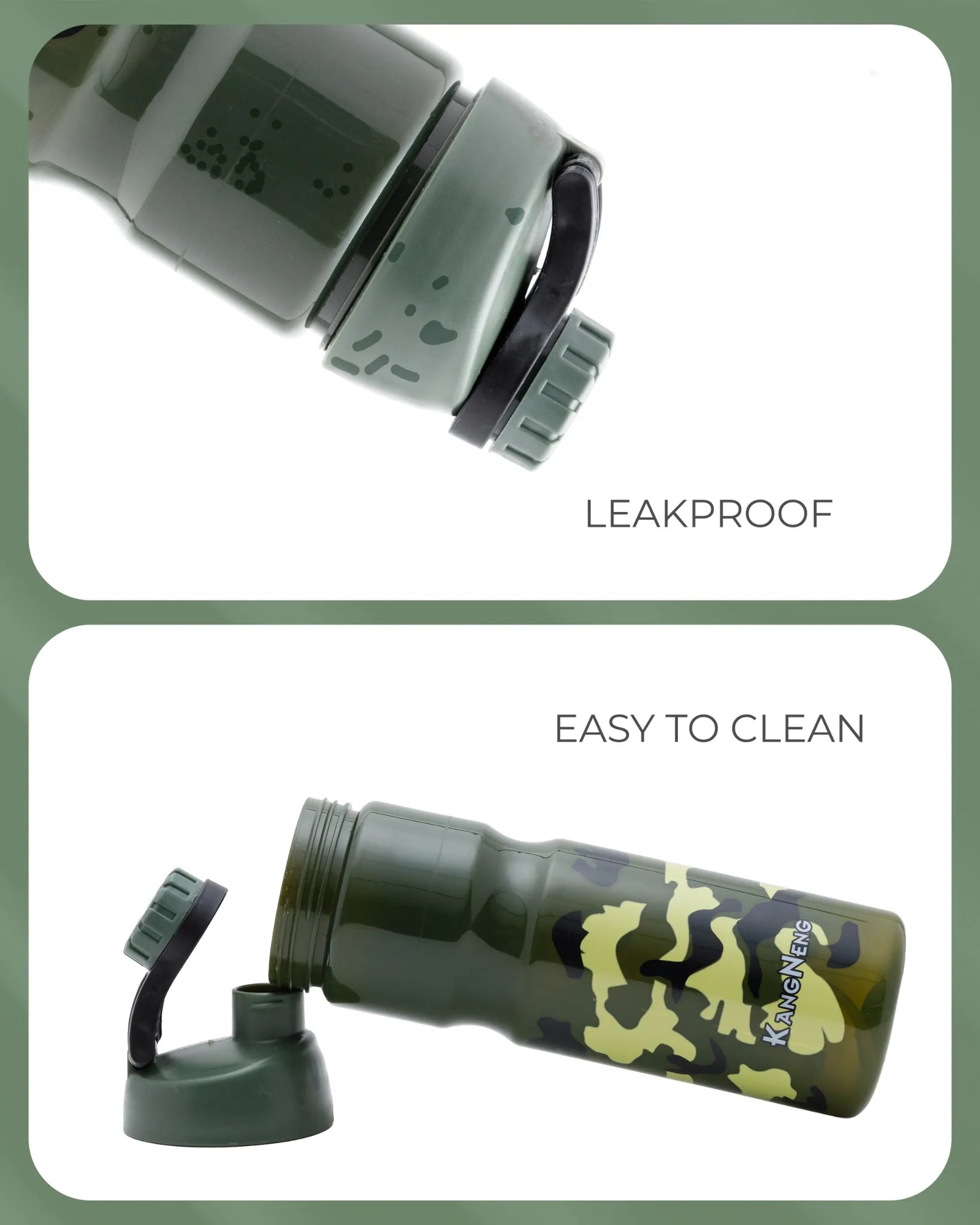 Army Camo Water Bottle Olive – 700ml – Leak-Proof Outdoor Bottle – TUFULA