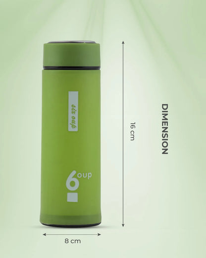 Insulated Thermo Bottle Green – 500ml BPA-Free Glass Bottle