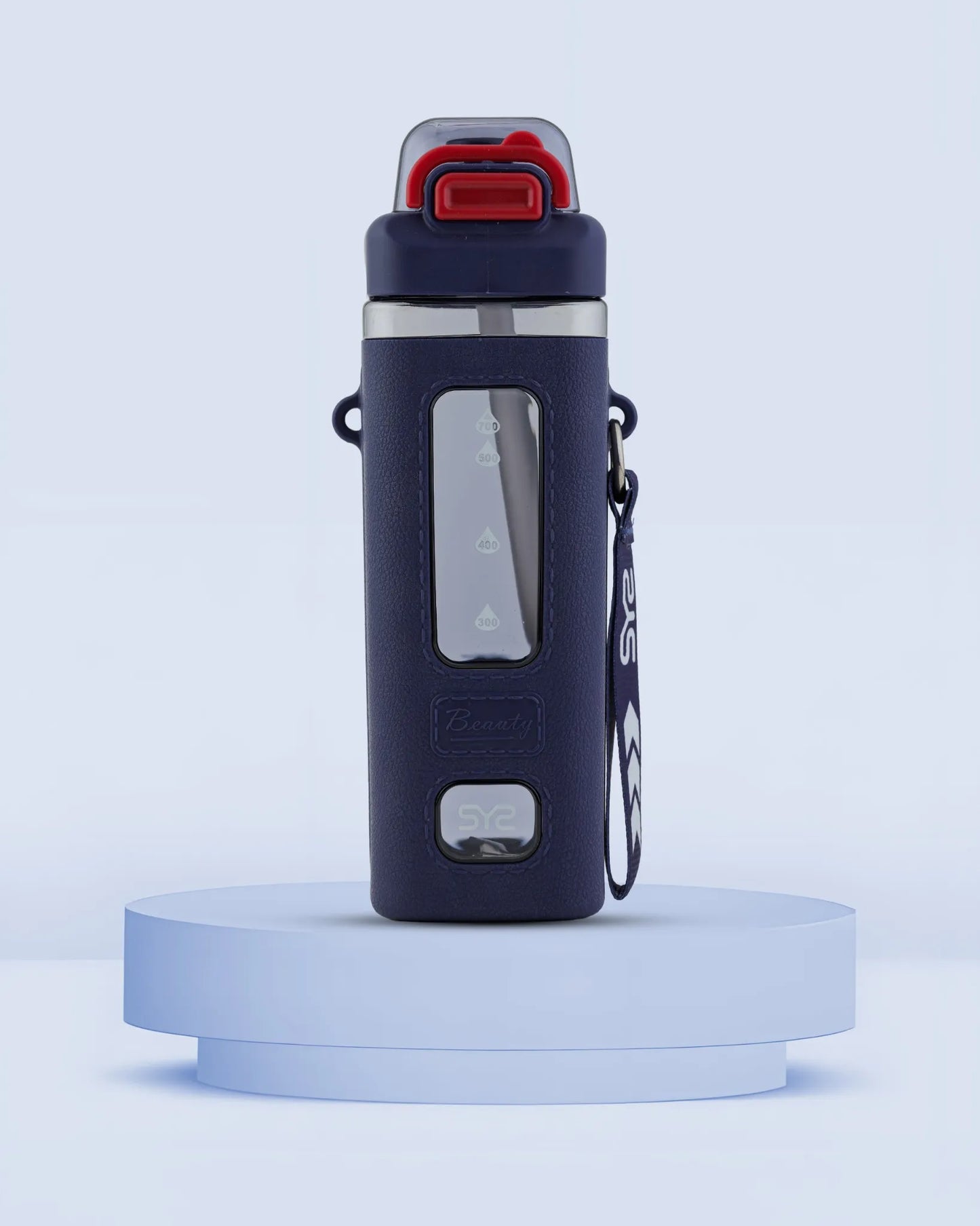 Transparent Sport Bottle Blue – 700ml Flip Lid & Scale