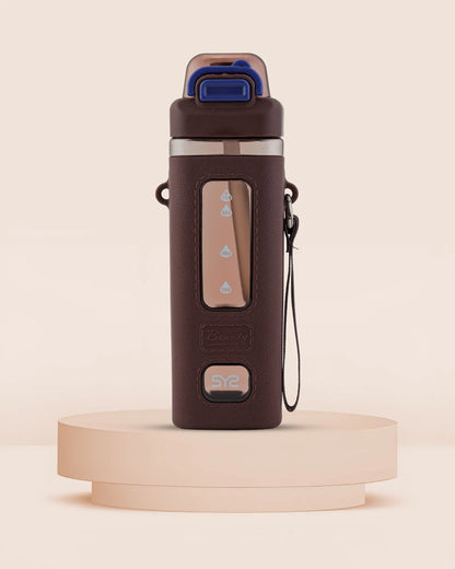 Transparent Sport Bottle Brown – 700ml Leak-Proof Hydration Bottle