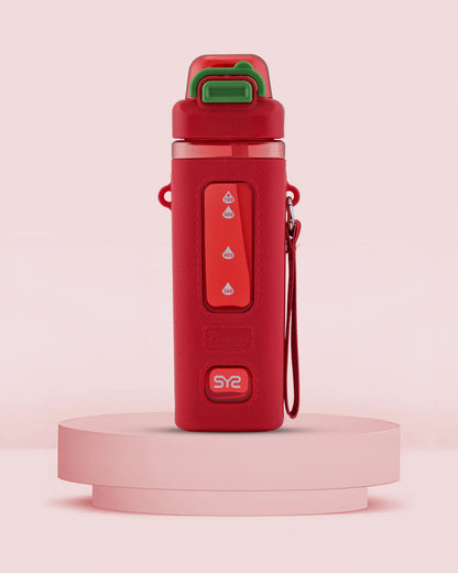 Transparent Sport Bottle Red – 700ml Sporty Flip Lock Water Bottle