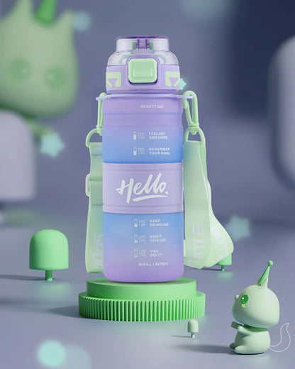 Purple Time-Marked Hello Bottle – 300ml BPA-Free