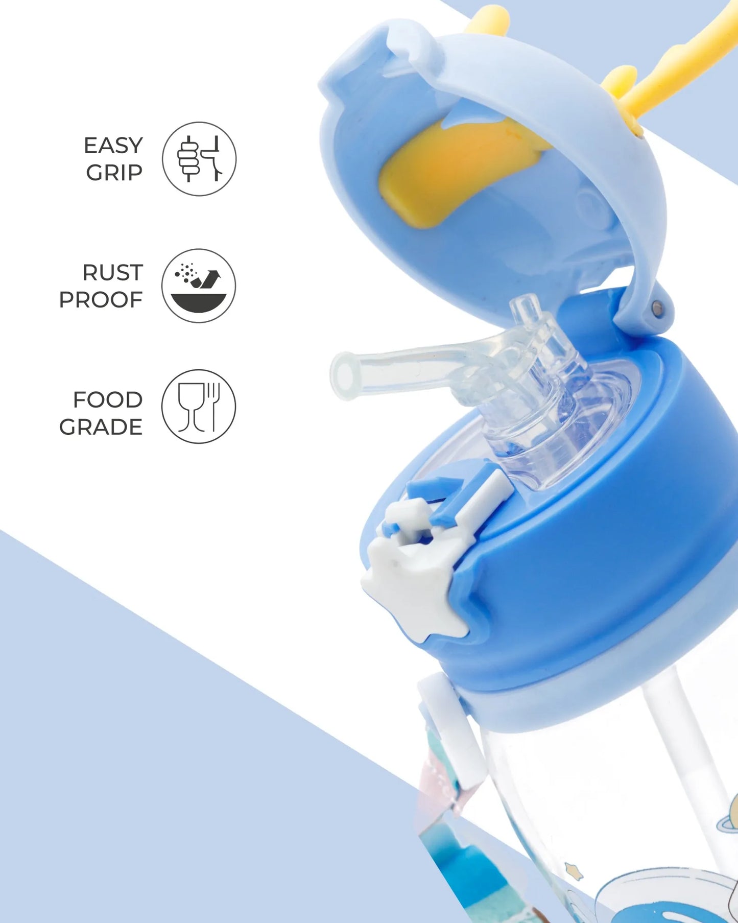Blue Astronaut Kids Water Bottle with Straw and Antler Lid – 500ml