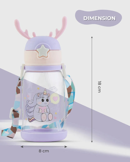 Purple Antler Lid Kids Water Bottle – 500ml Astronaut Print