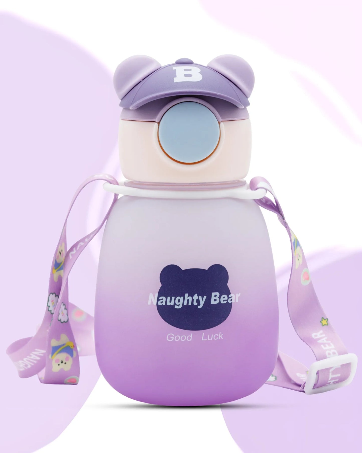 Purple Naughty Bear Toddler Bottle – BPA-Free 350ml