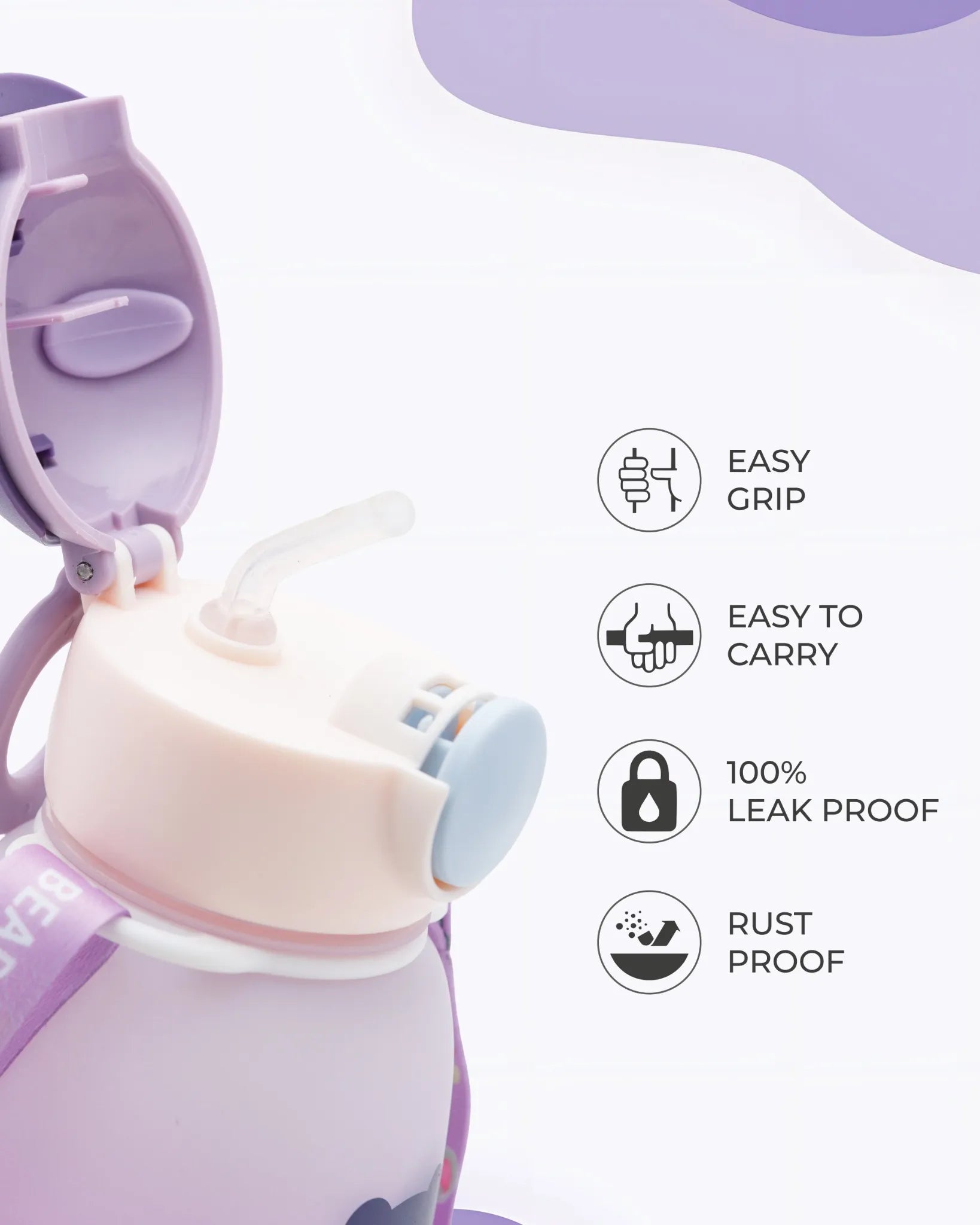 Purple Naughty Bear Toddler Bottle – BPA-Free 350ml