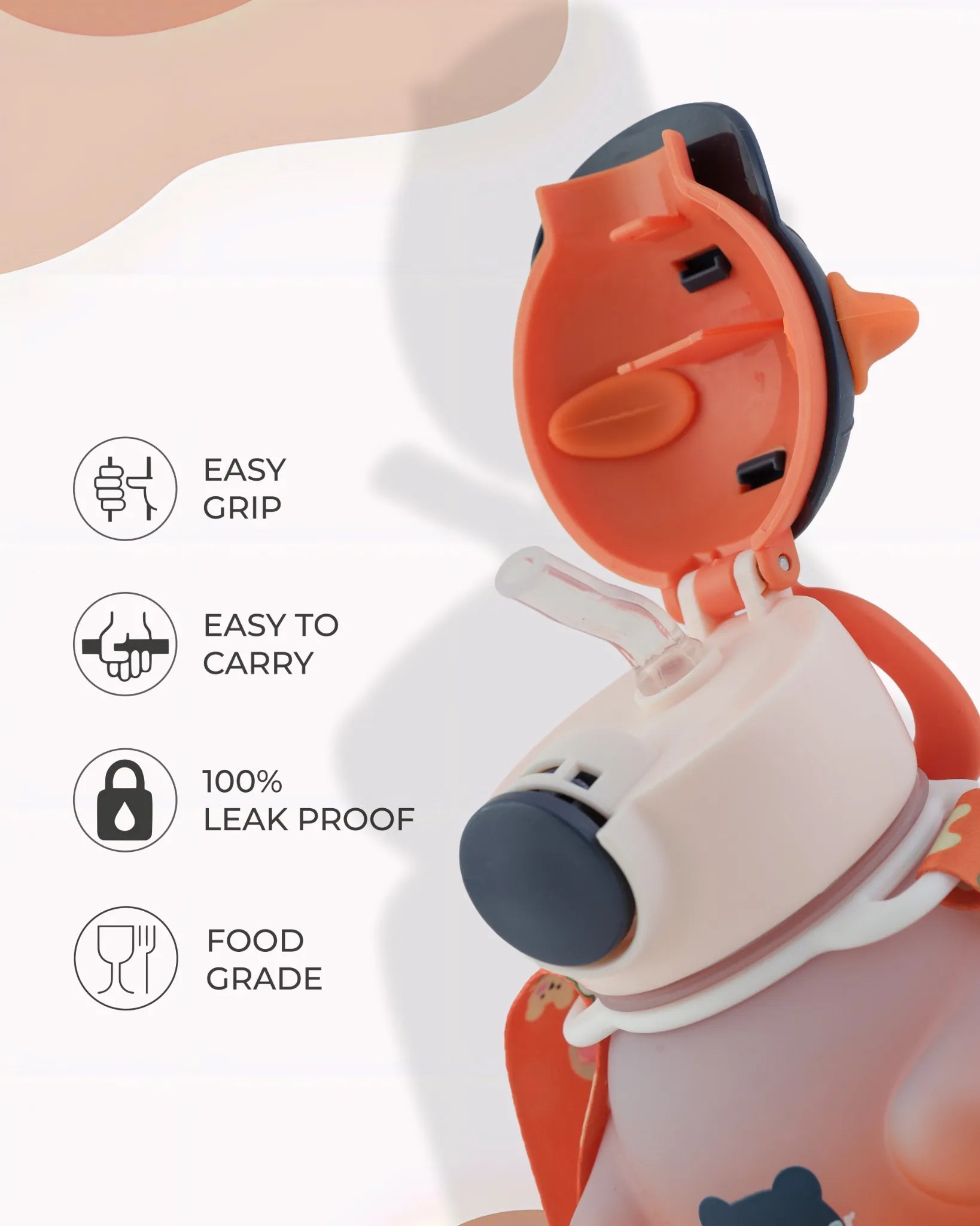 Orange Naughty Bear Paw Bottle – Leak-Proof Toddler Bottle