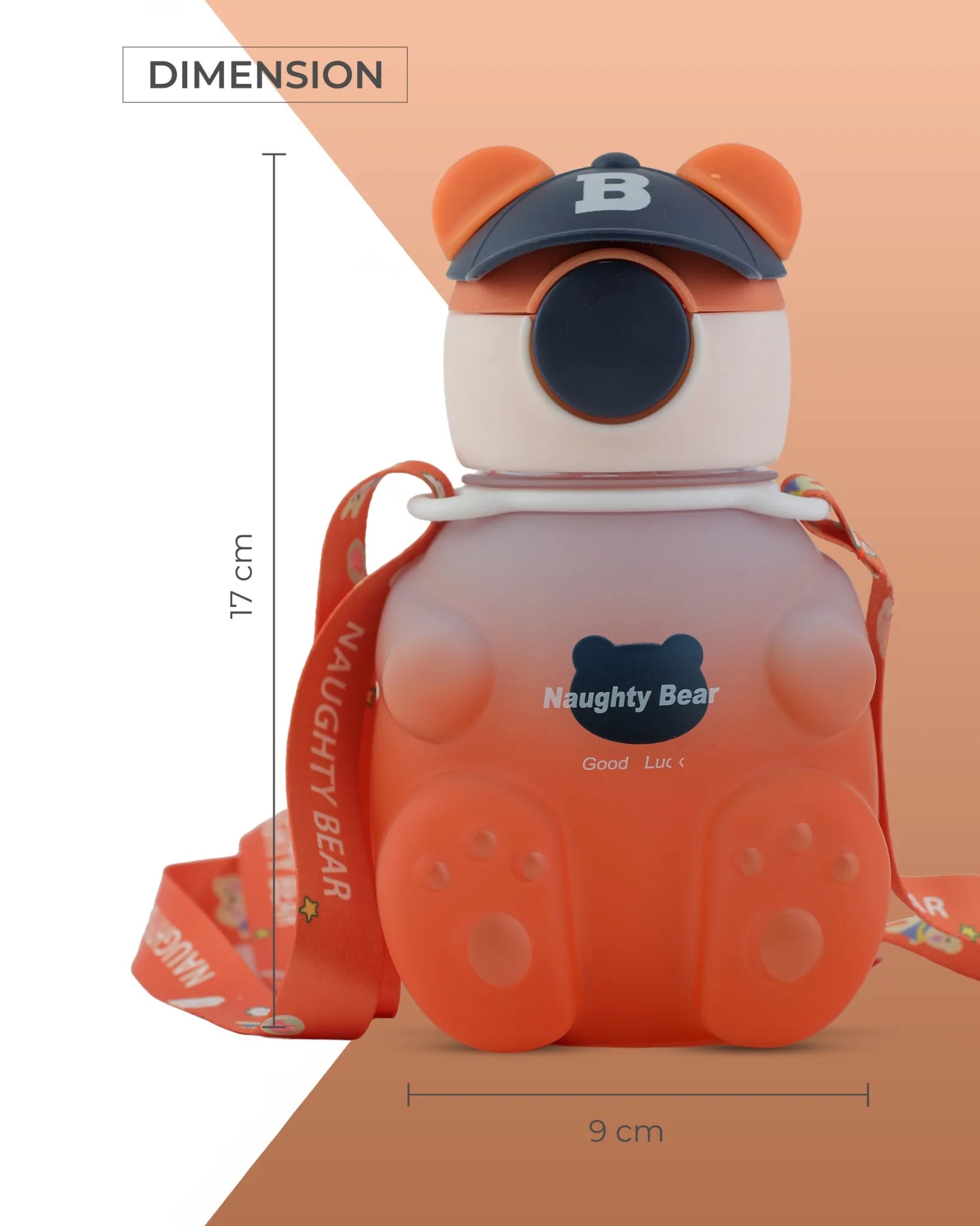 Orange Naughty Bear Paw Bottle – Leak-Proof Toddler Bottle
