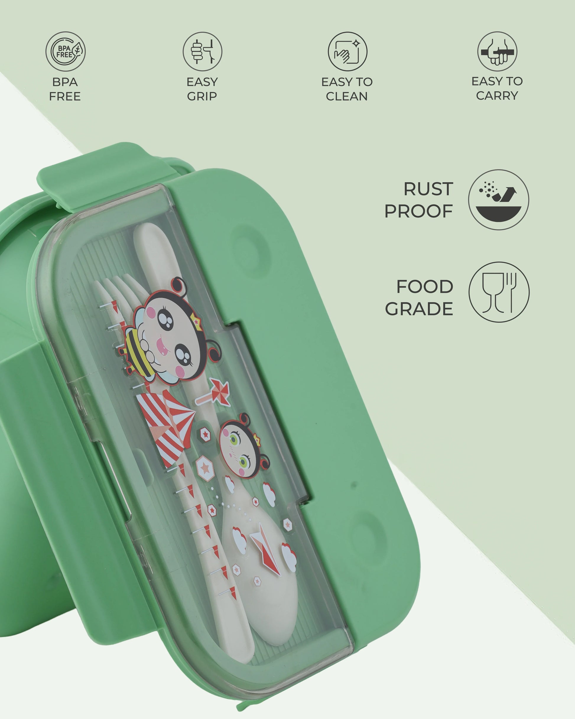 Frozen Lunch Box – Green – BPA-Free with Spoon
