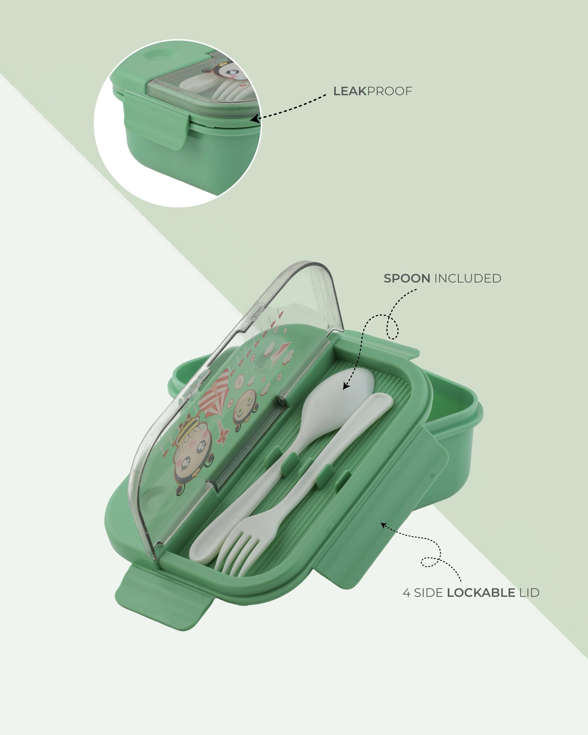 Frozen Lunch Box – Green – BPA-Free with Spoon